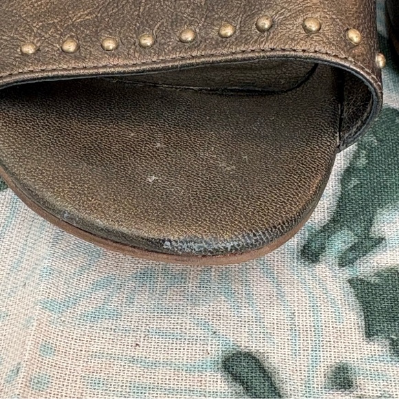 Cole Haan Bronze Shimmering Open Toe Flats Studded, Size 8B - Picture 6 of 11